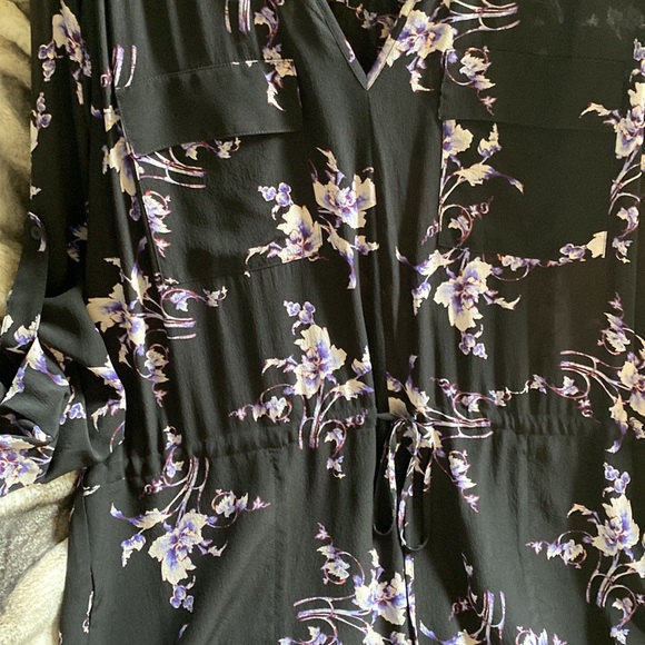Rebecca Taylor 💯 Silk Lined Flower Print Belt Dress/Long Shirt New NeverUsed